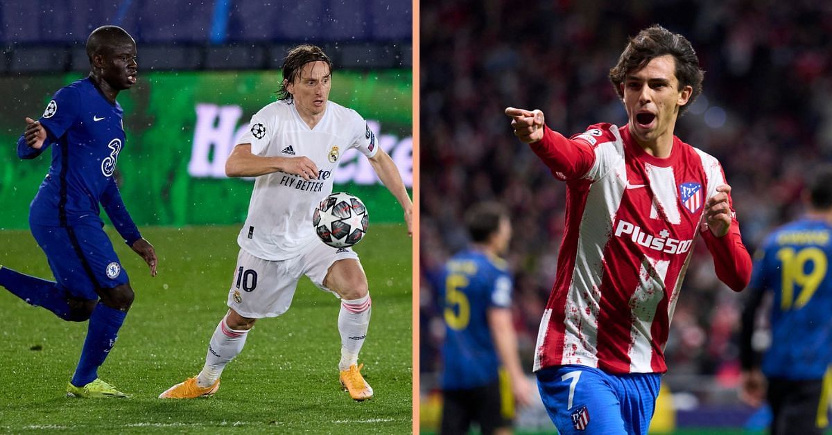 N&#039;Golo Kante (left), Luka Modric (center) and Joao Felix (right)