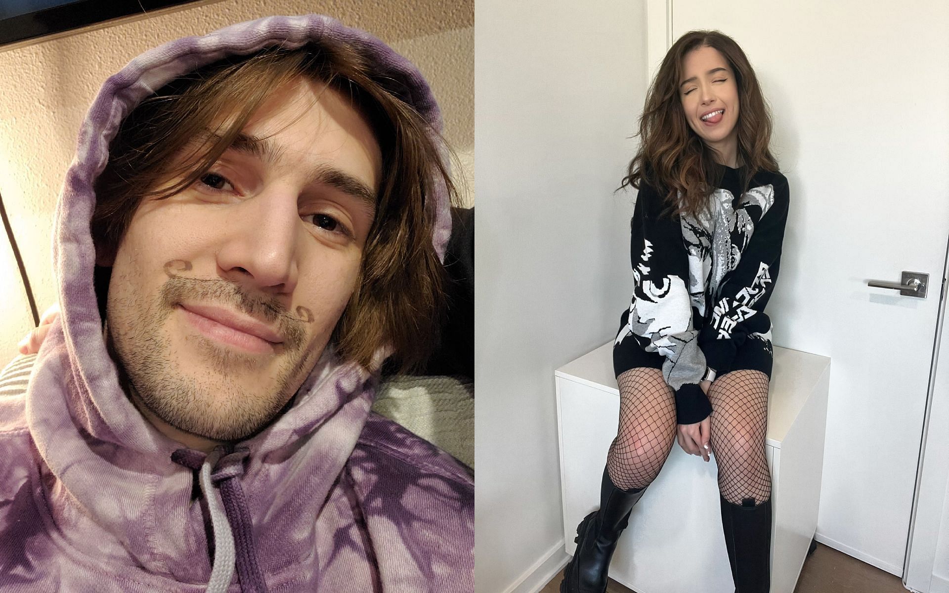 xQc and Pokimane discuss why they dropped out from college (Images via xQc and Pokimanelol/Twitter)