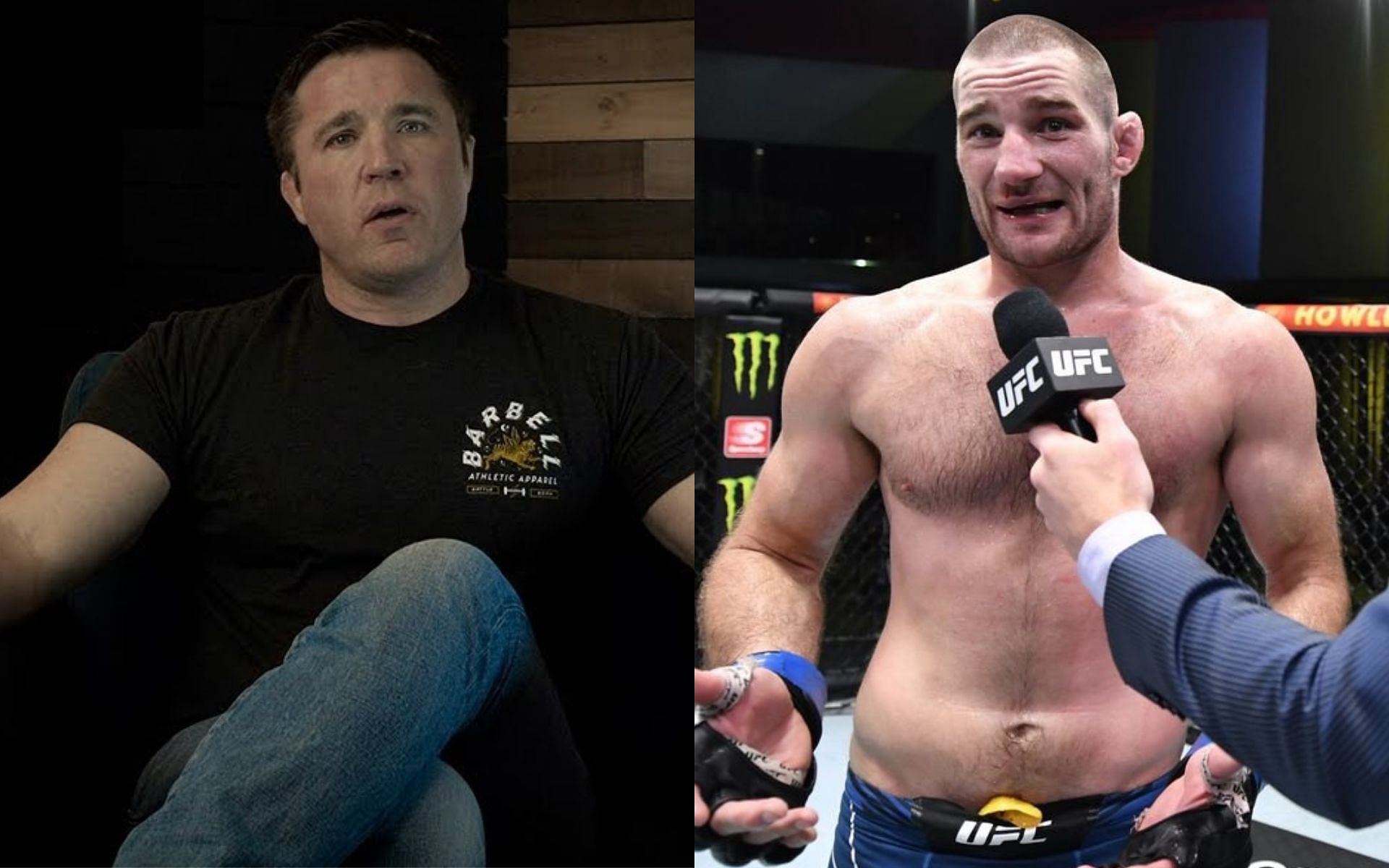 Chael Sonnen (left) and Sean Strickland (right) [Photo credit: YouTube.com]