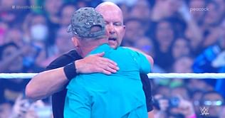 Who joined Stone Cold Steve Austin in the ring after his WrestleMania 38 match?