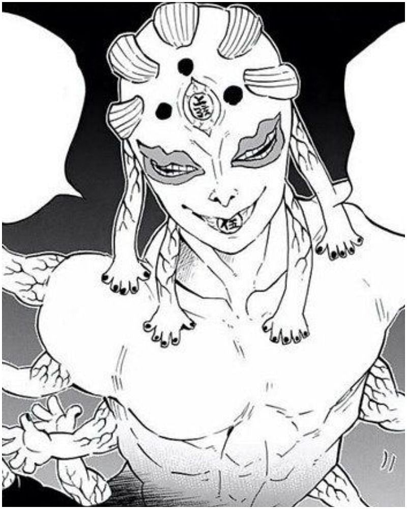 Gyokko the Upper Moon 5 demon from Demon Slayer (Image via Koyoharu Gotouge)