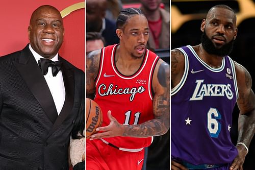 According to Magic Johnson, the LA Lakers could have had DeMar DeRozan if LeBron James hadn't pushed for the Russell Westbrook trade. [Photo: New York Post]