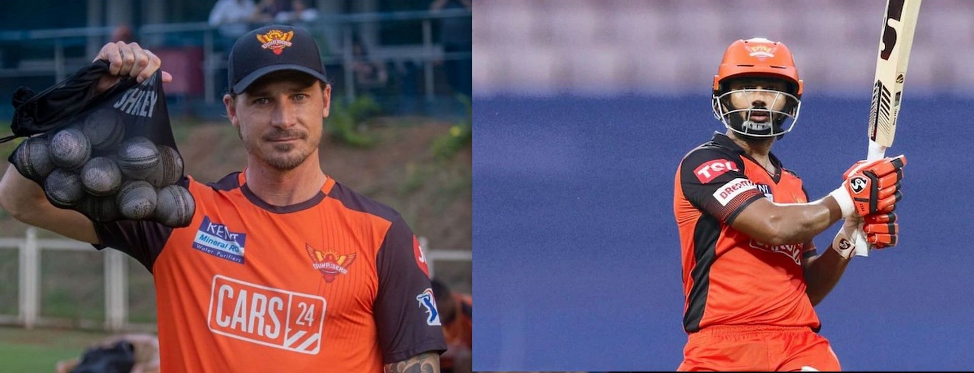 Dale Steyn (left) is highly impressed with Rahul Tripathi&#039;s (right) match-winning ability. Images: SRH