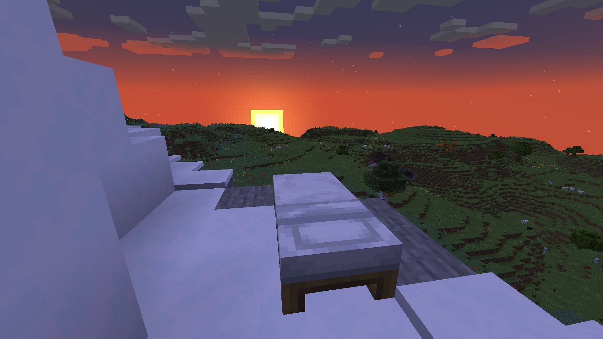 Carry a bed for skipping the night (Image via Minecraft)