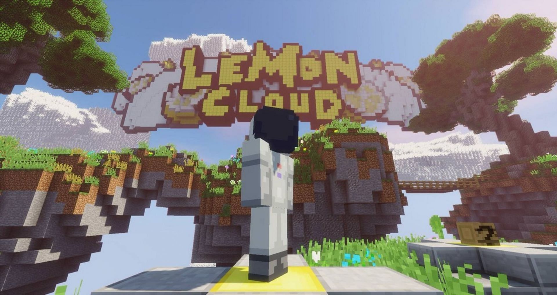 LemonCloud features a space-themed Skyblock server for a change of pace (Image via LemonCloud/Twitter)