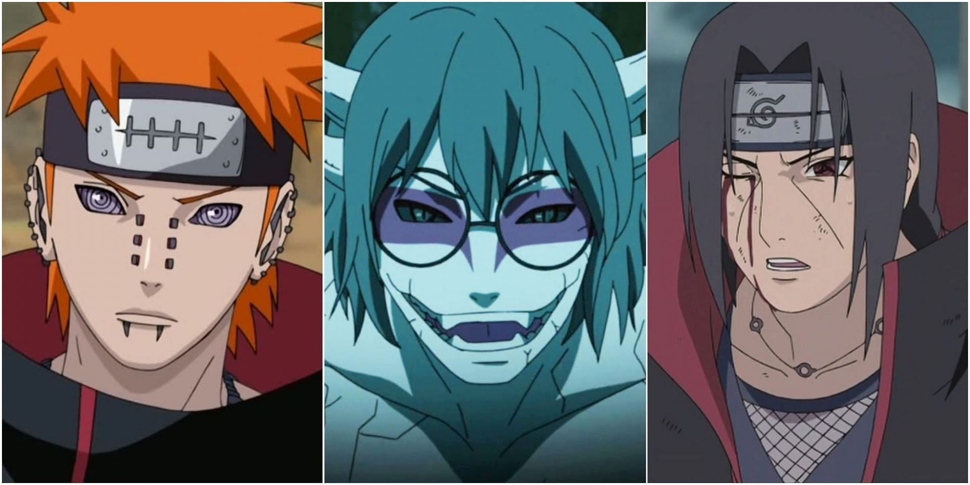 Naruto Villains Pain, Itachi, and Kabuto (Image via Studio Pierrot)
