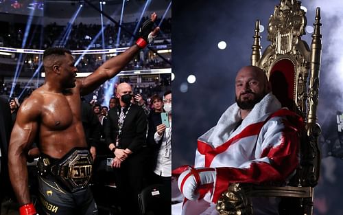 Francis Ngannou (left), Tyson Fury (right)