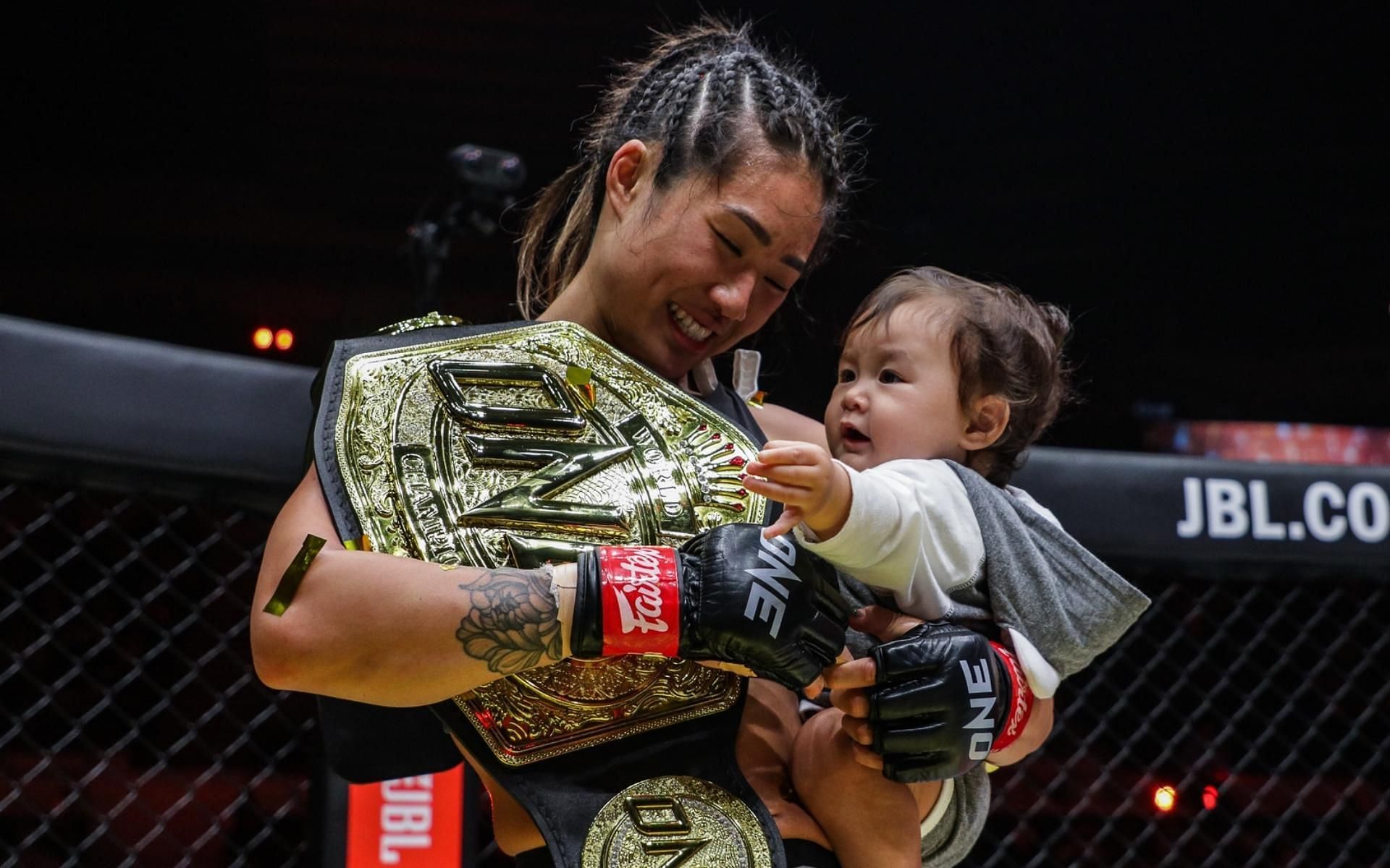 Angela Lee On The New One Championship Title Belts