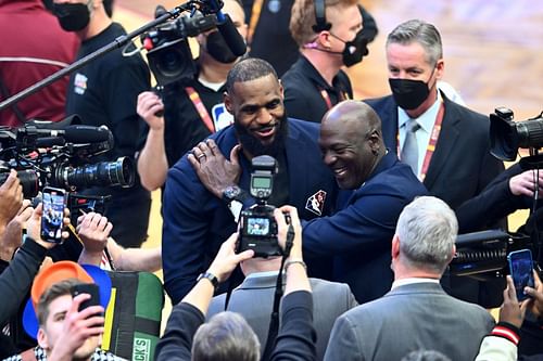 LeBron James and Michael Jordan at the 2022 NBA All-Star Game