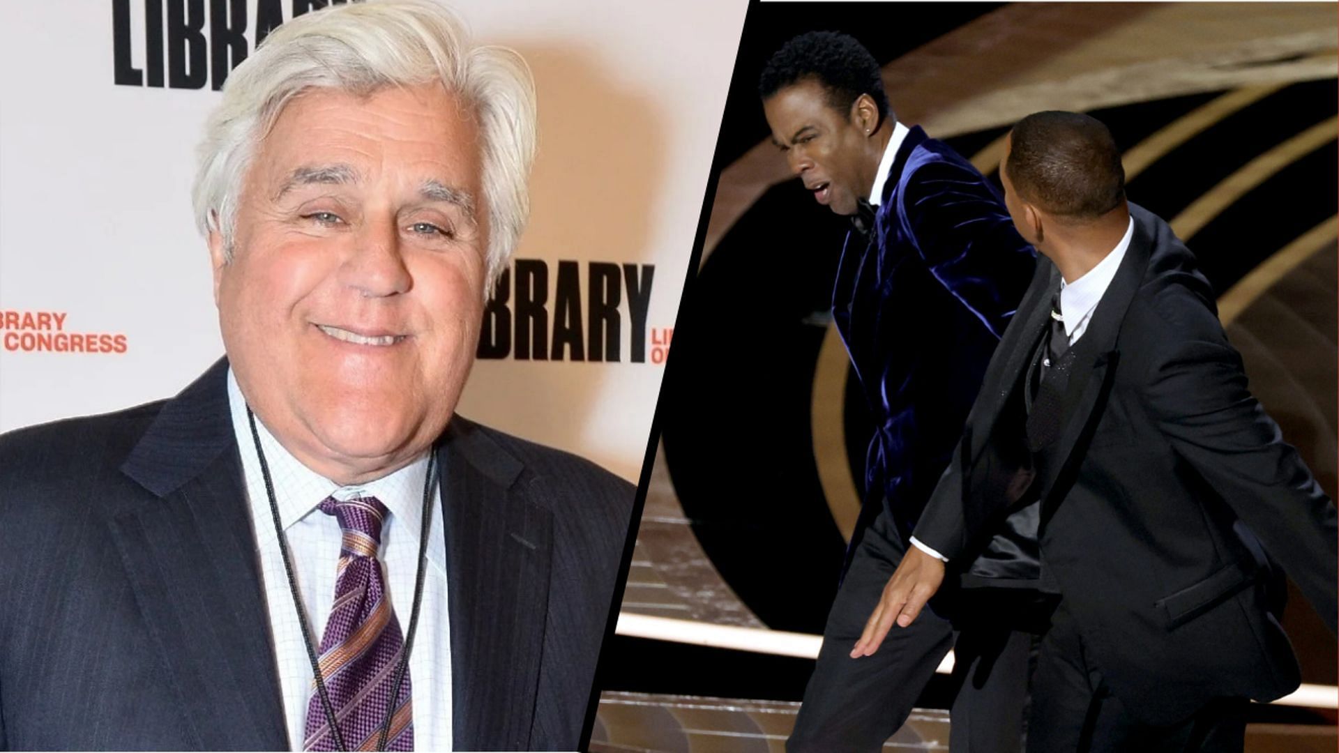 Jay Leno speaks about Will Smith&#039;s Oscars 2022 slap (Image via Shannon Finney/Getty Images and Neilson Barnard/Getty Images)