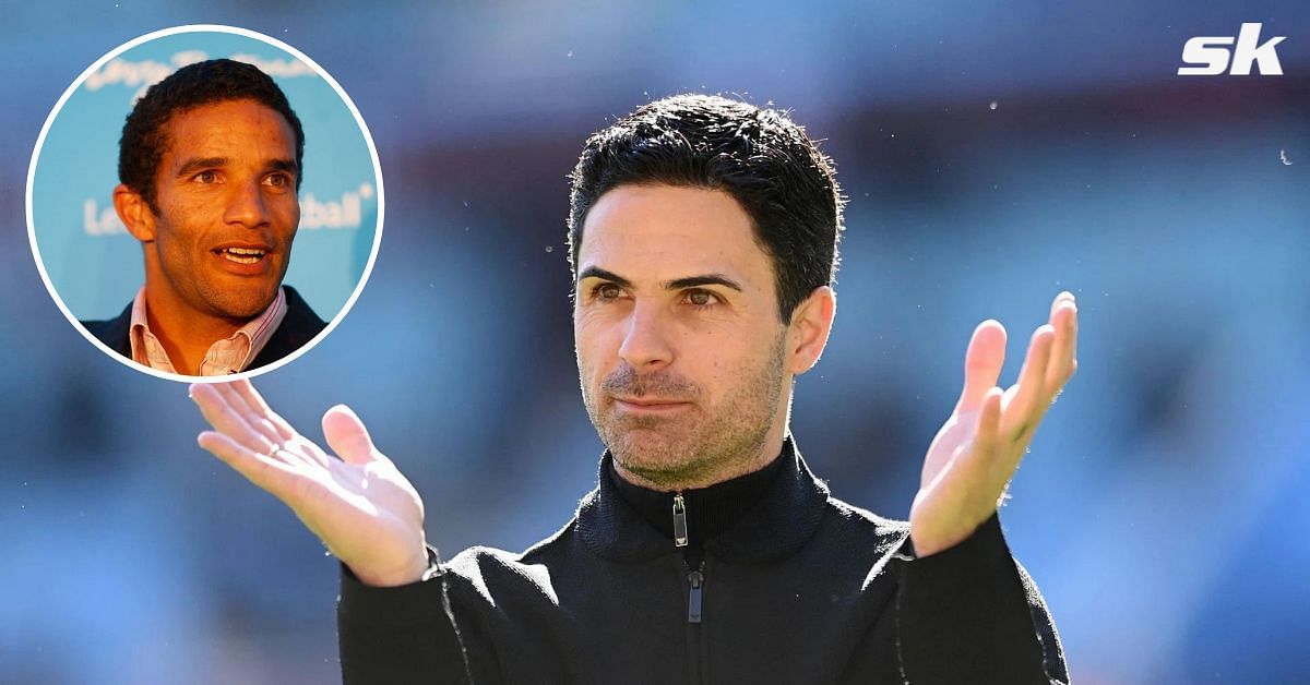 Gunners manager Mikel Arteta; [inset] David James.