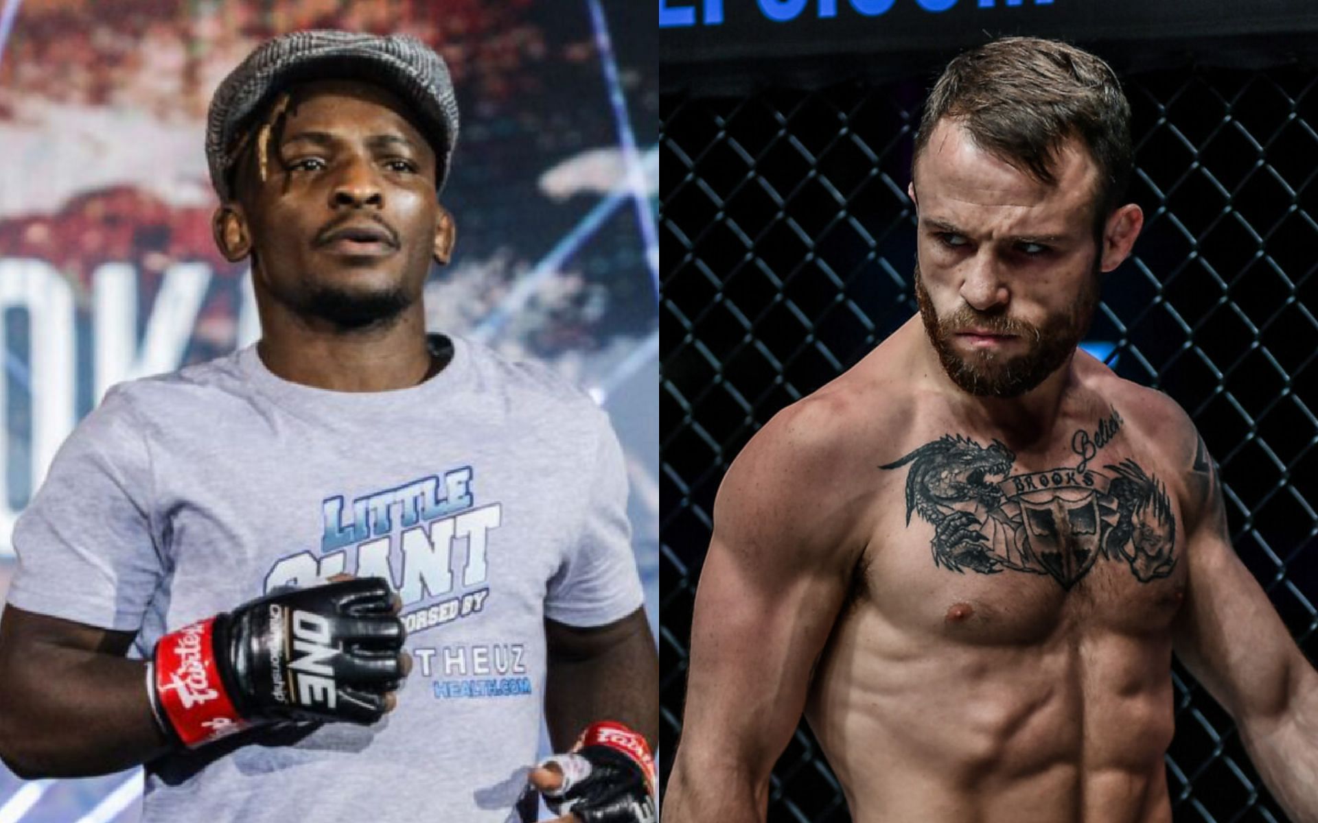 Bokang Masunyane (left) says he can finish Jarred Brooks (right) either on the feet or on the ground. [Photos ONE Championship]