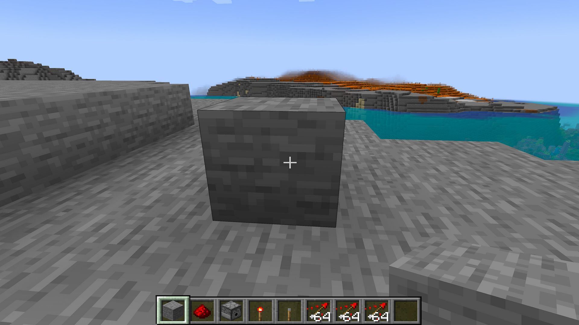Gamers must first select the block they wish to use for their base (Image via Minecraft)