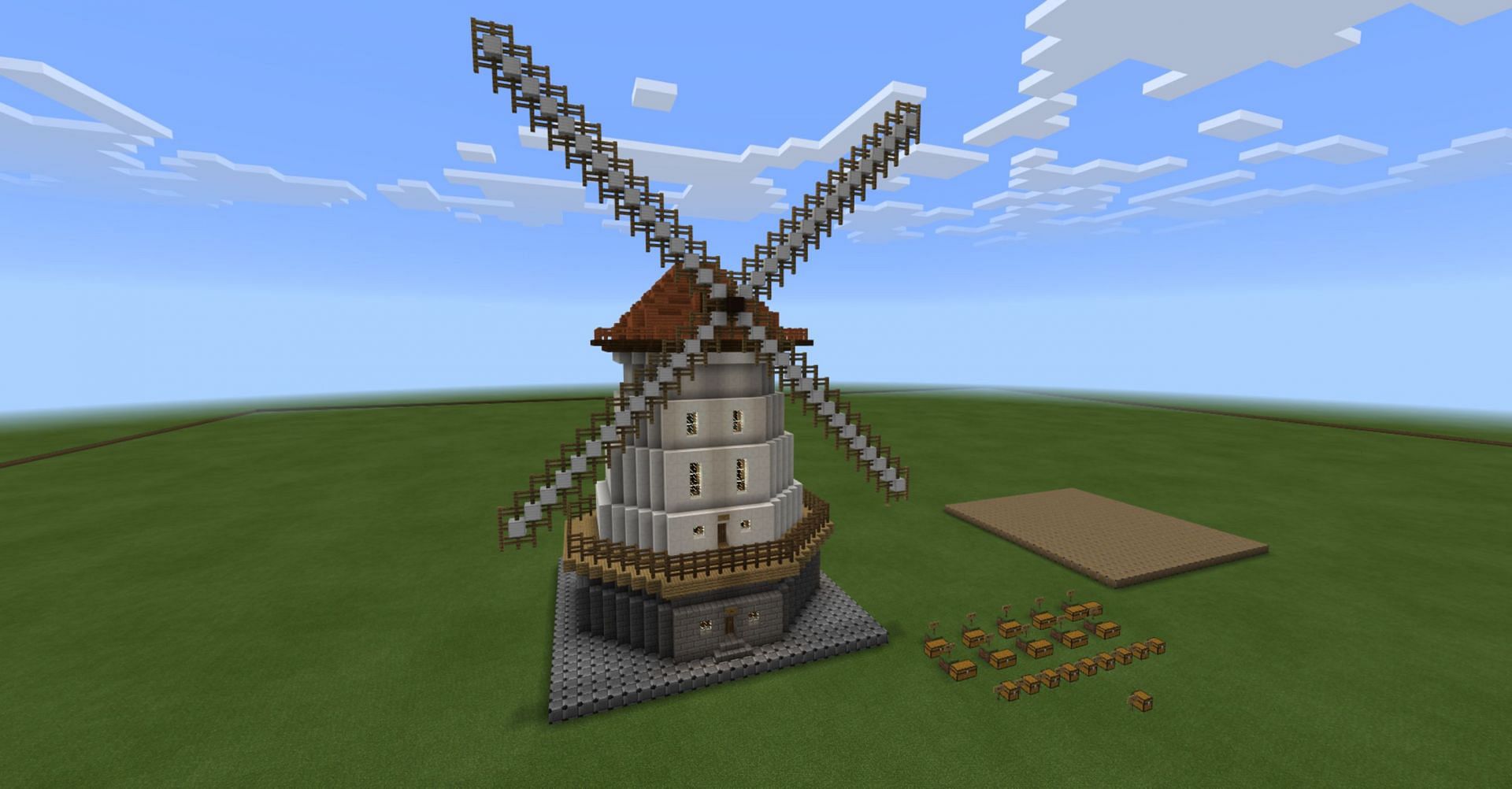 Windmill builds can provide multiple uses for players (Image via Mojang)