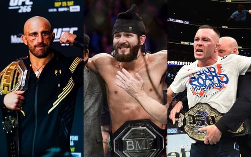 Alexander Volkanovski (left), Jorge Masvidal (center), Colby Covington (right)