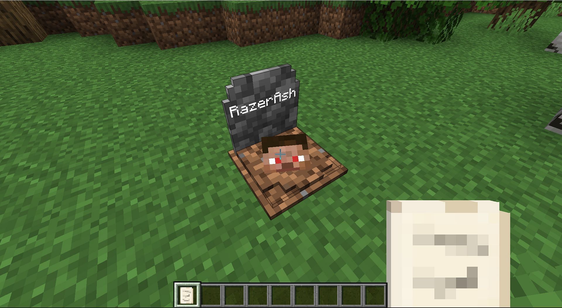 Grave of the player (Image via Minecraft)
