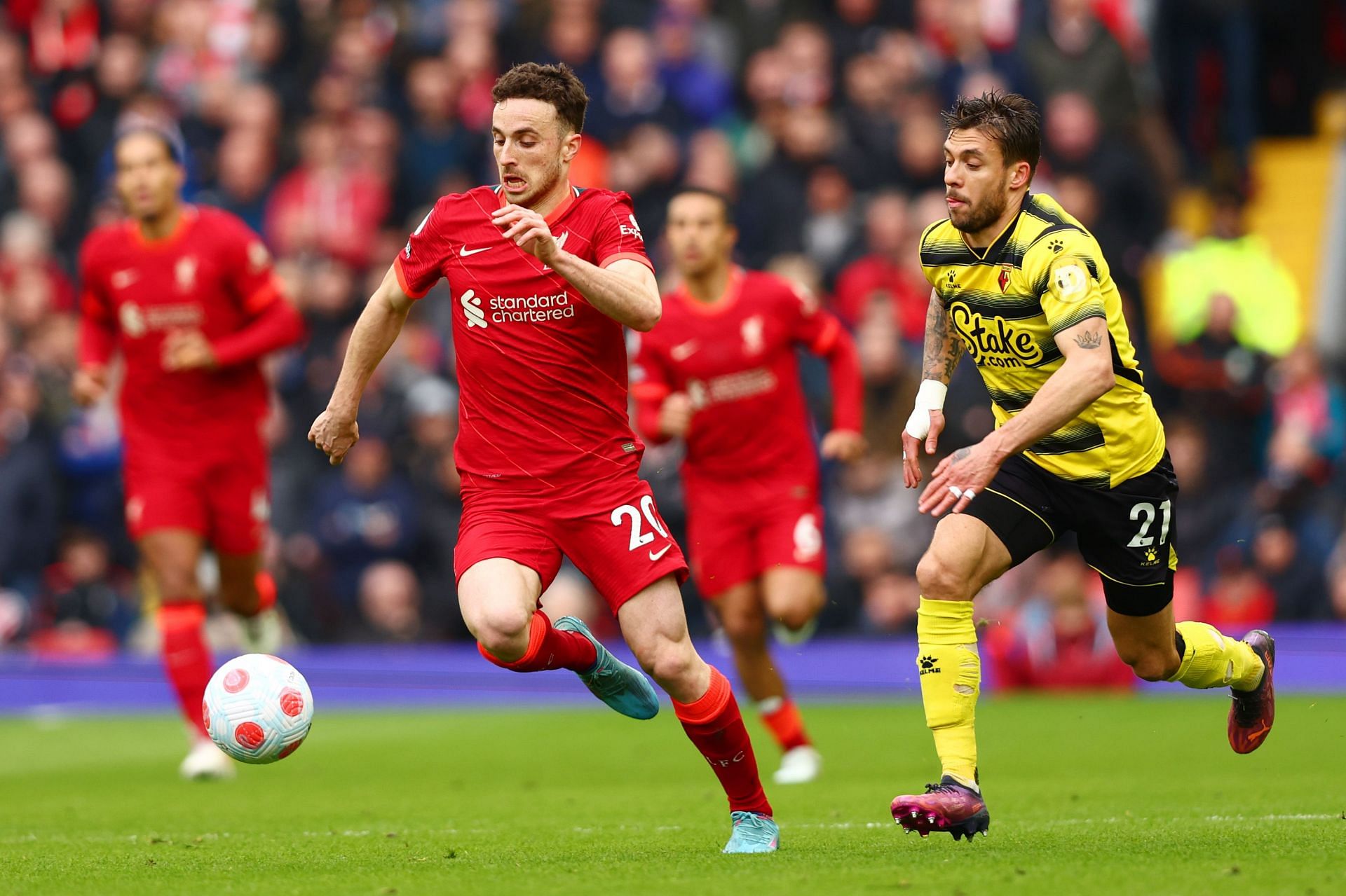 Diogo Jota in action against Watford.