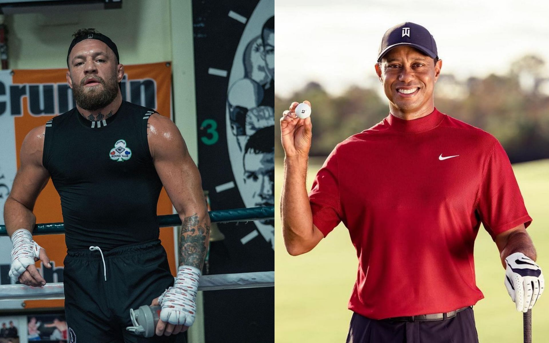 Conor McGregor (left) and Tiger Woods (right) [Images Courtesy: @thenotoriousmma and @tigerwoods on Instagram]