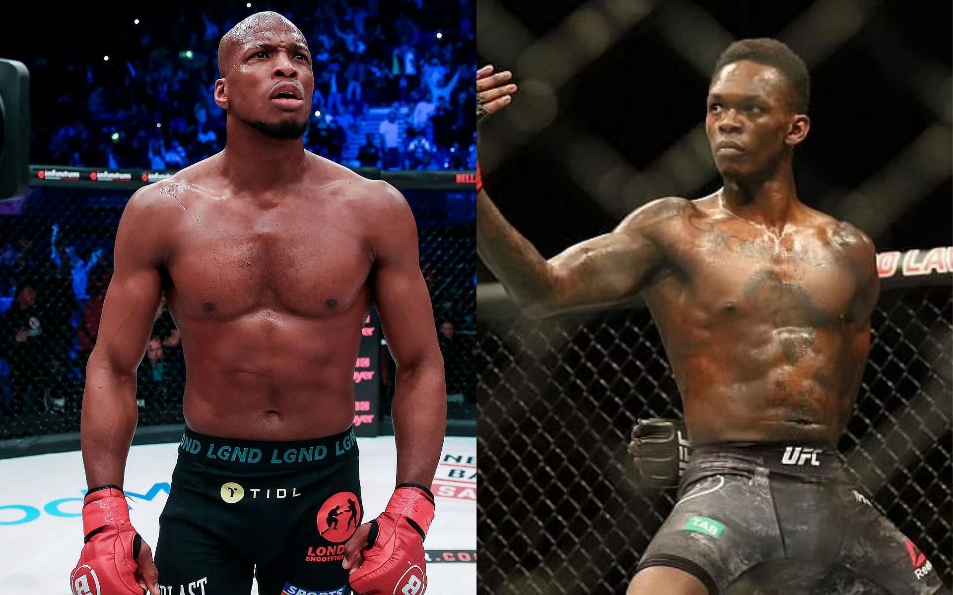 Michael Page (left) and Israel Adesanya (right)