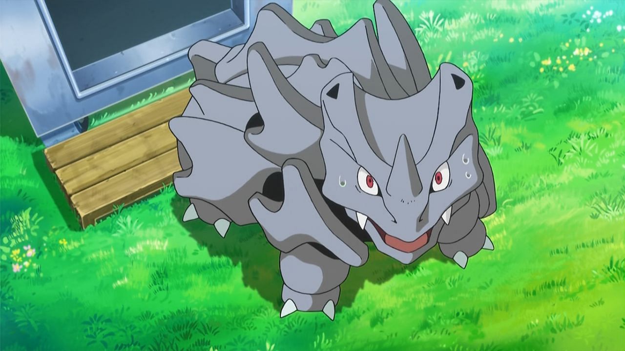 Rhyhorn as it appears in the anime (Image via The Pokemon Company)