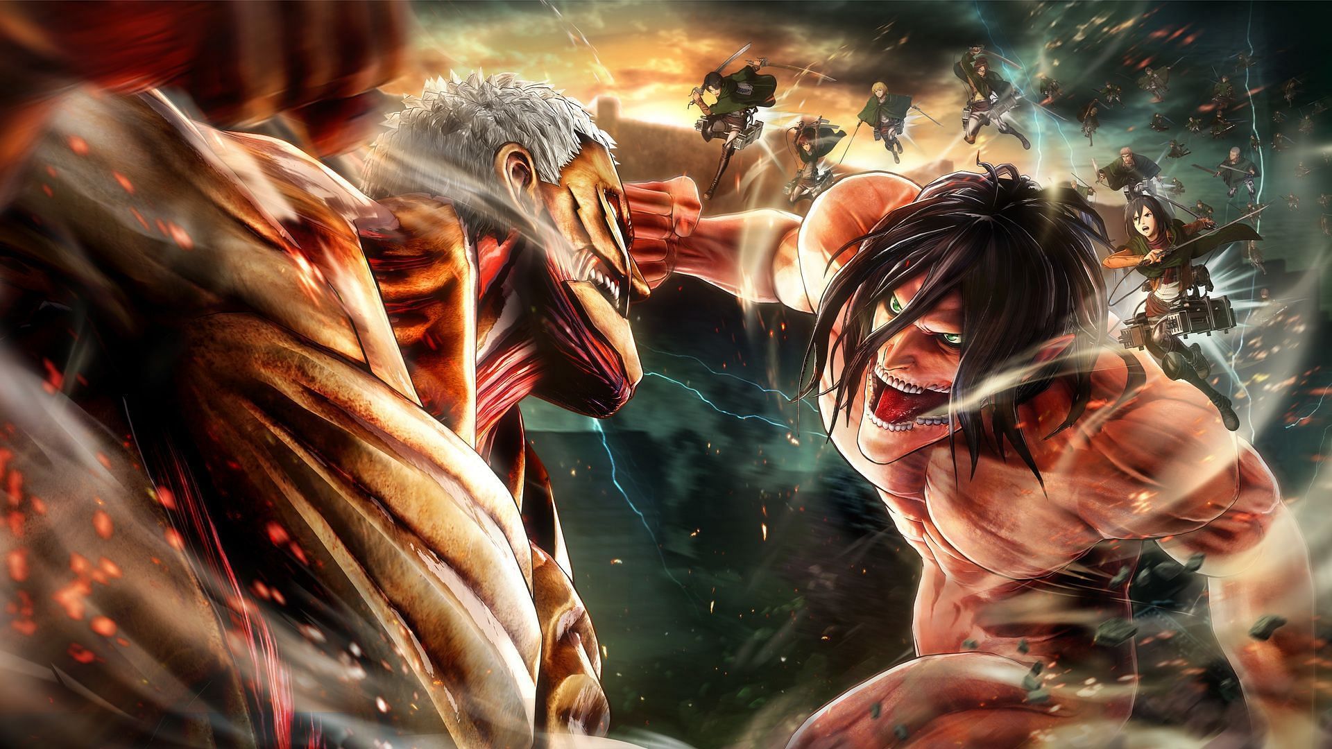 The titanic forms of some of the characters in Attack on Titan (Image via Studio Pierrot)