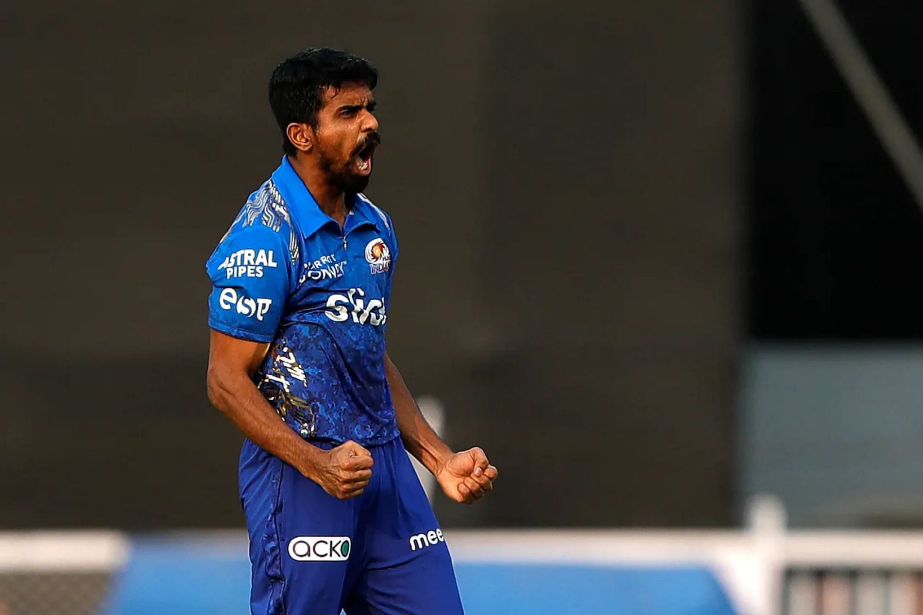 Murugan Ashwin lets out a roar after claiming a wicket. Pic: IPLT20.COM