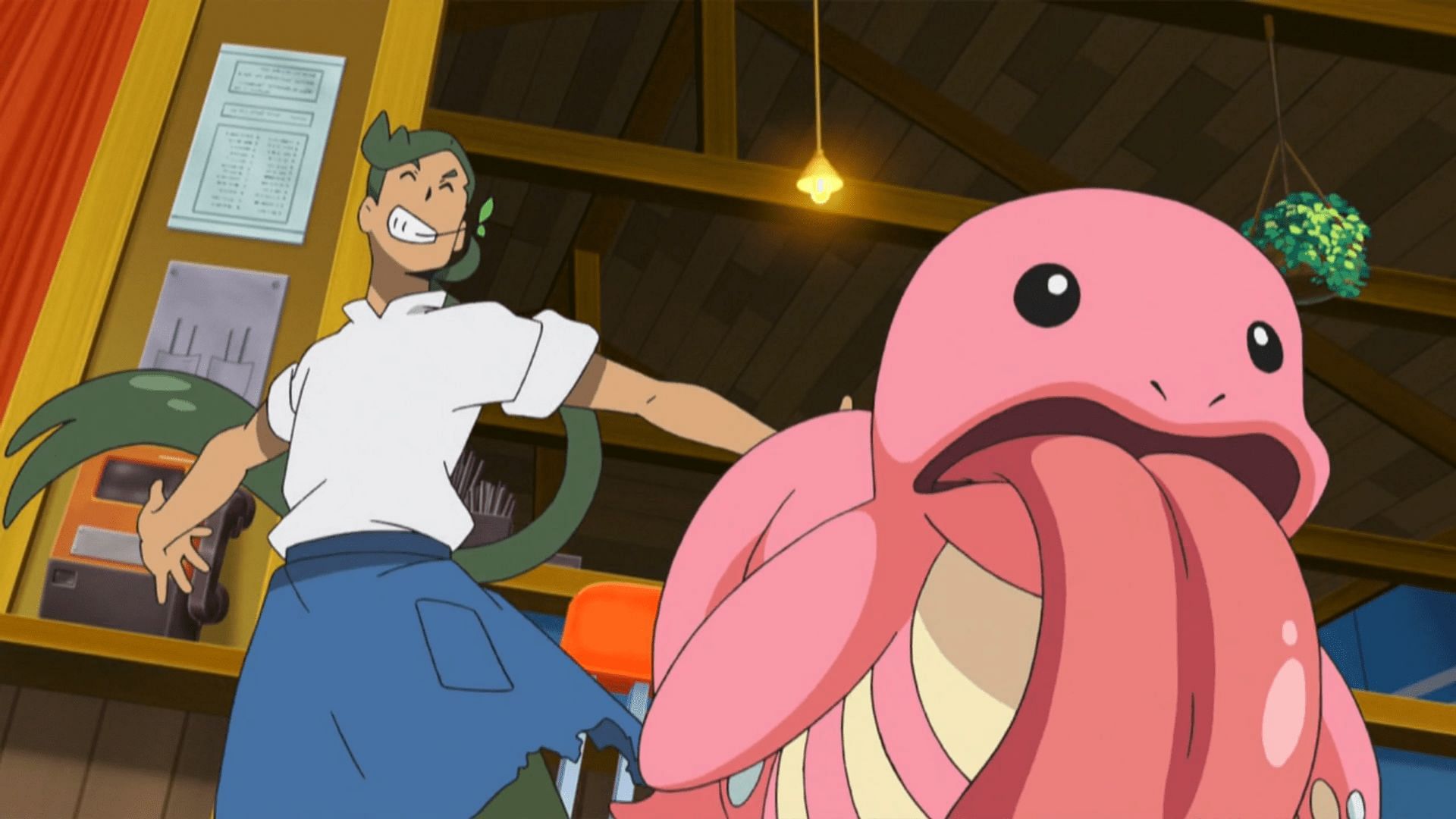 Lickitung, as it appears in the anime (Image via The Pokemon Company)