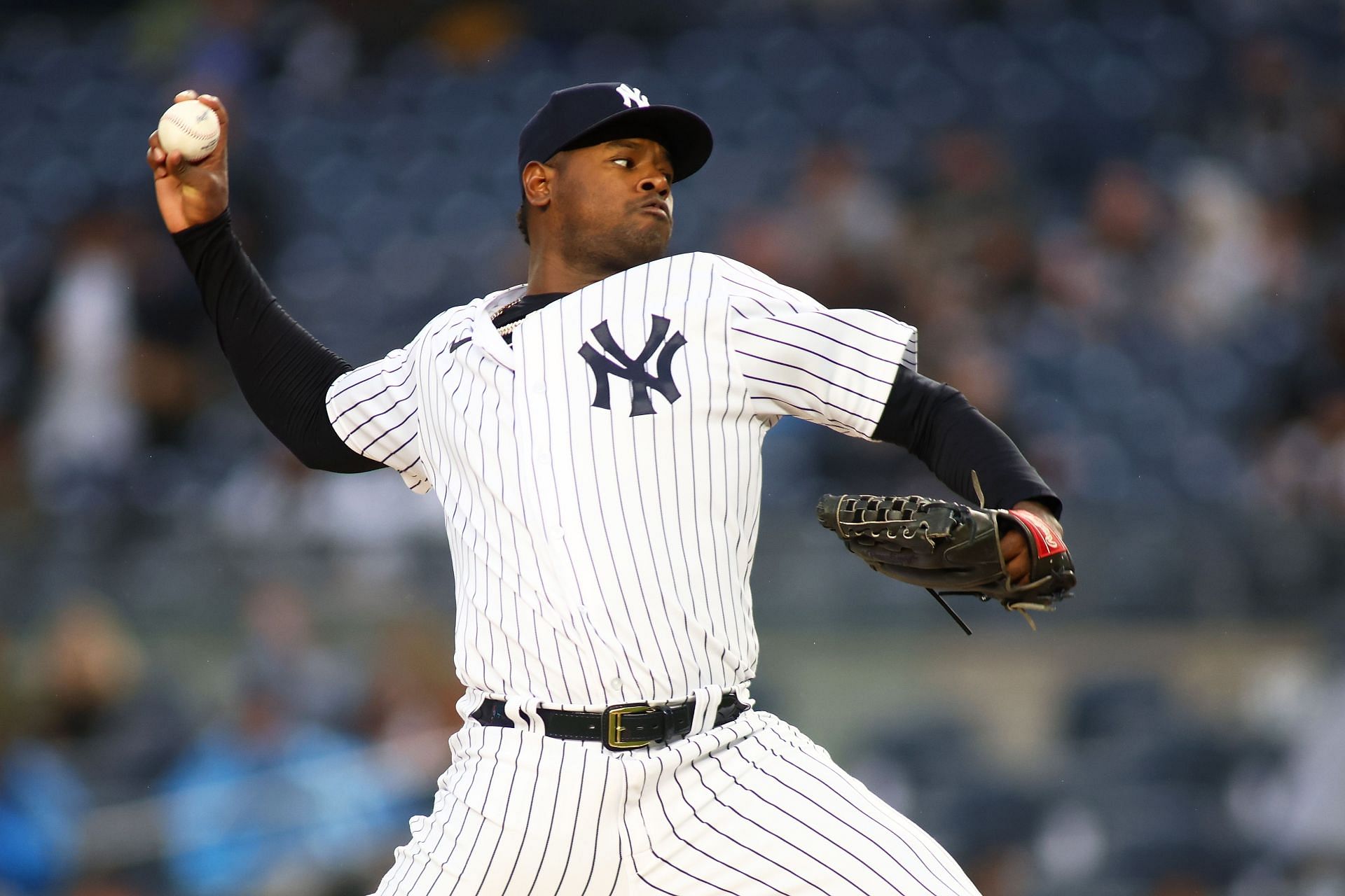 Luis Severino pitches during a Baltimore Orioles v New York Yankees game earlier this week.
