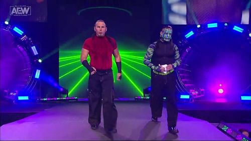 The brothers making their way to the ring before their match at AEW Dynamite