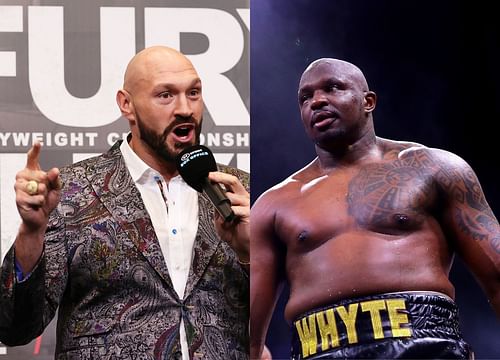 Tyson Fury (left), Dillian Whyte (right)