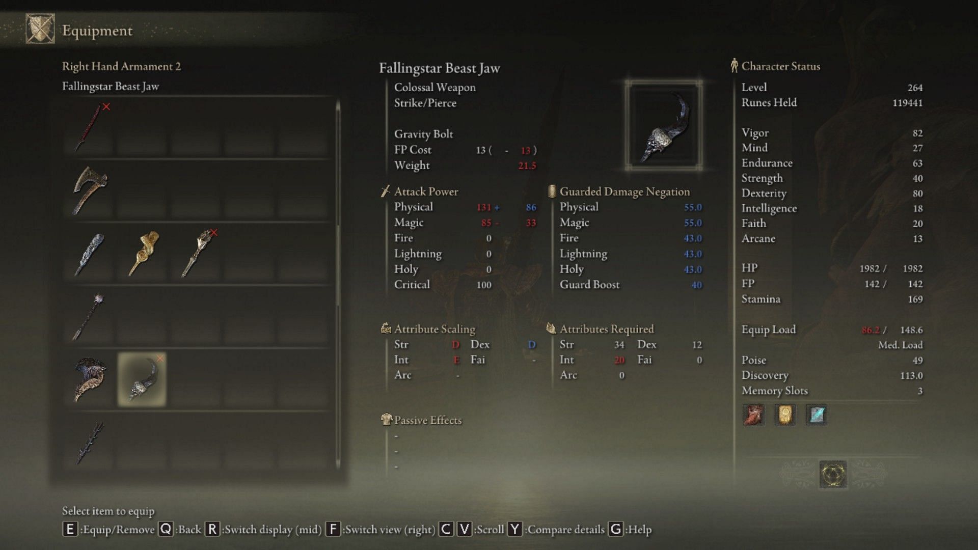 Fallingstar Beast Jaw&#039;s weapon art is what makes it better than most of the others in the game (Image via Elden Ring)