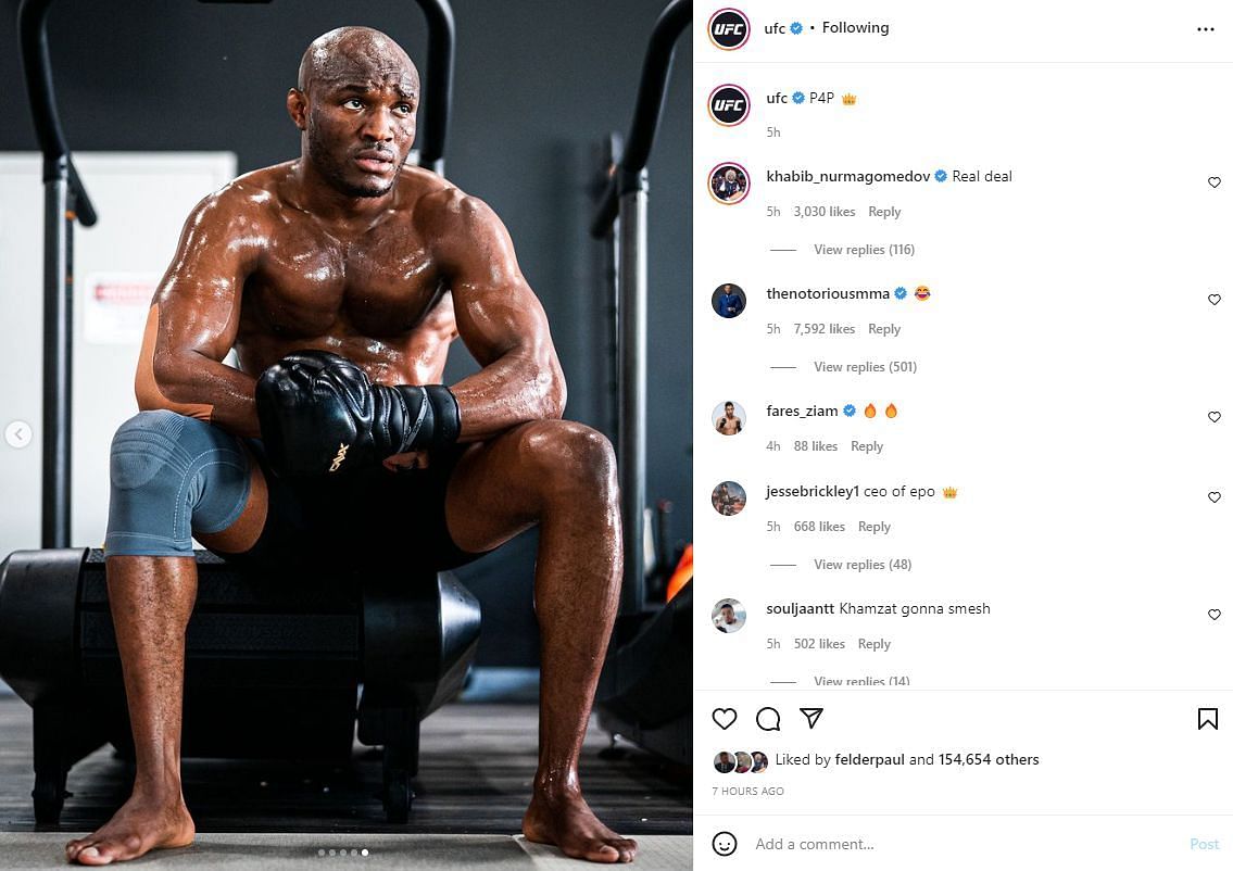 Kamaru Usman&#039;s P4P post via Instagram @ufc