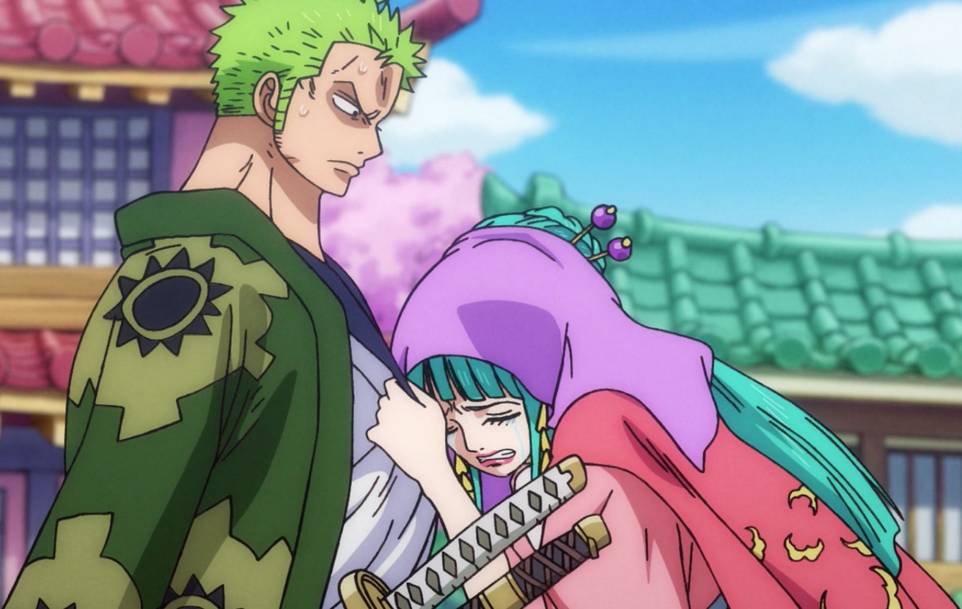 Hyori confiding in Zoro (Image via Toei animation)