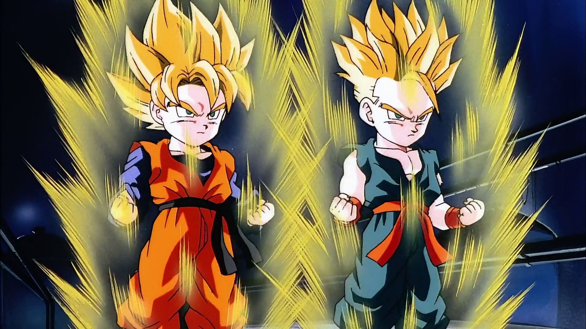 Goten (left) and Trunks (right) are two characters who have not unlocked their true potential (Image via Toei Animation)
