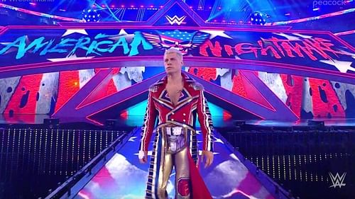 Rhodes during his blockbuster entrance at WrestleMania 38.