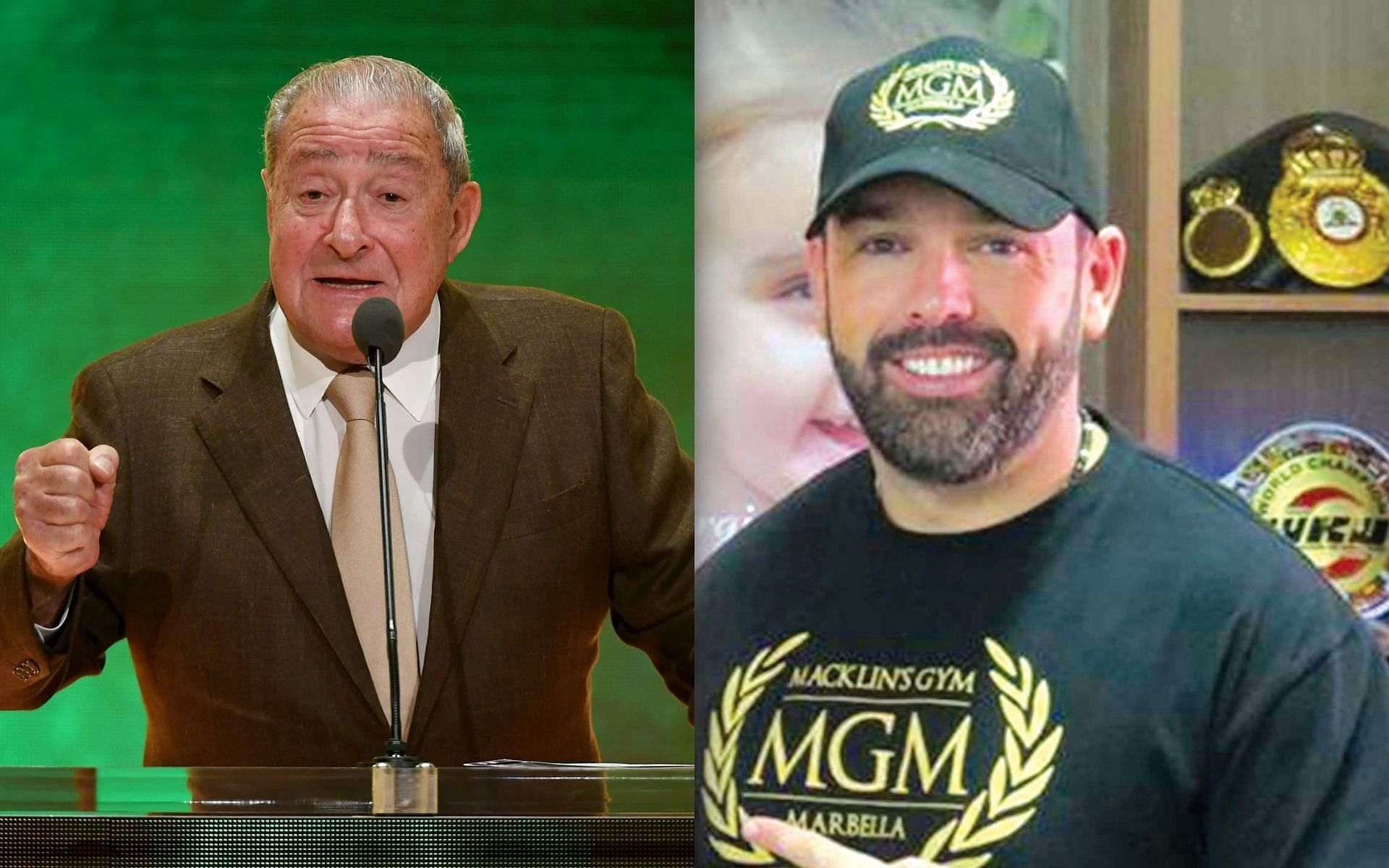 Bob Arum (L) has announced that he&#039;s cutting all ties with fellow promoter Daniel Kinahan (R).