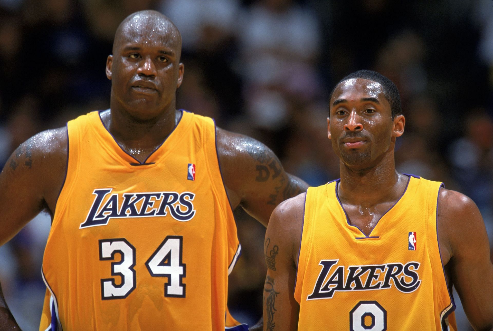 LA Lakers legends Shaquille O&#039;Neal and Kobe Bryant