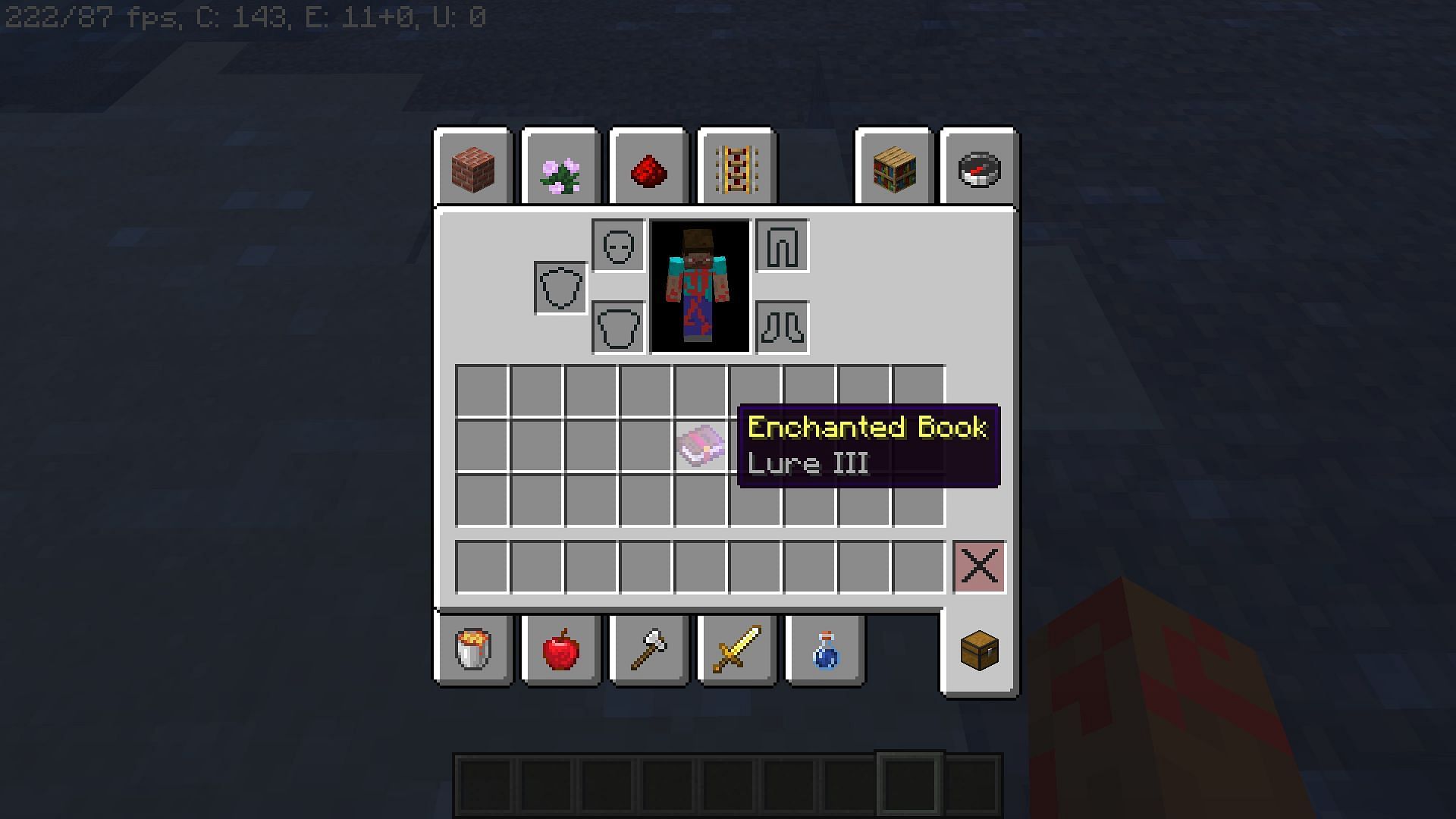 Lures can also be found as an enchanted book (Image via Minecraft)