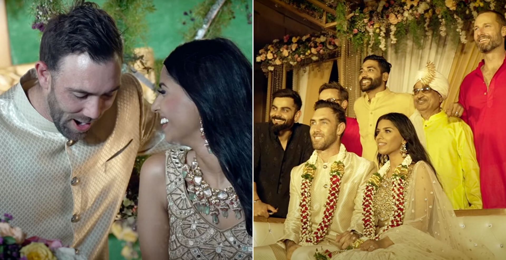 Bangalore cricketers celebrate Maxwell and Vini&#039;s wedding inside a bio-bubble (Credit: YouTube)