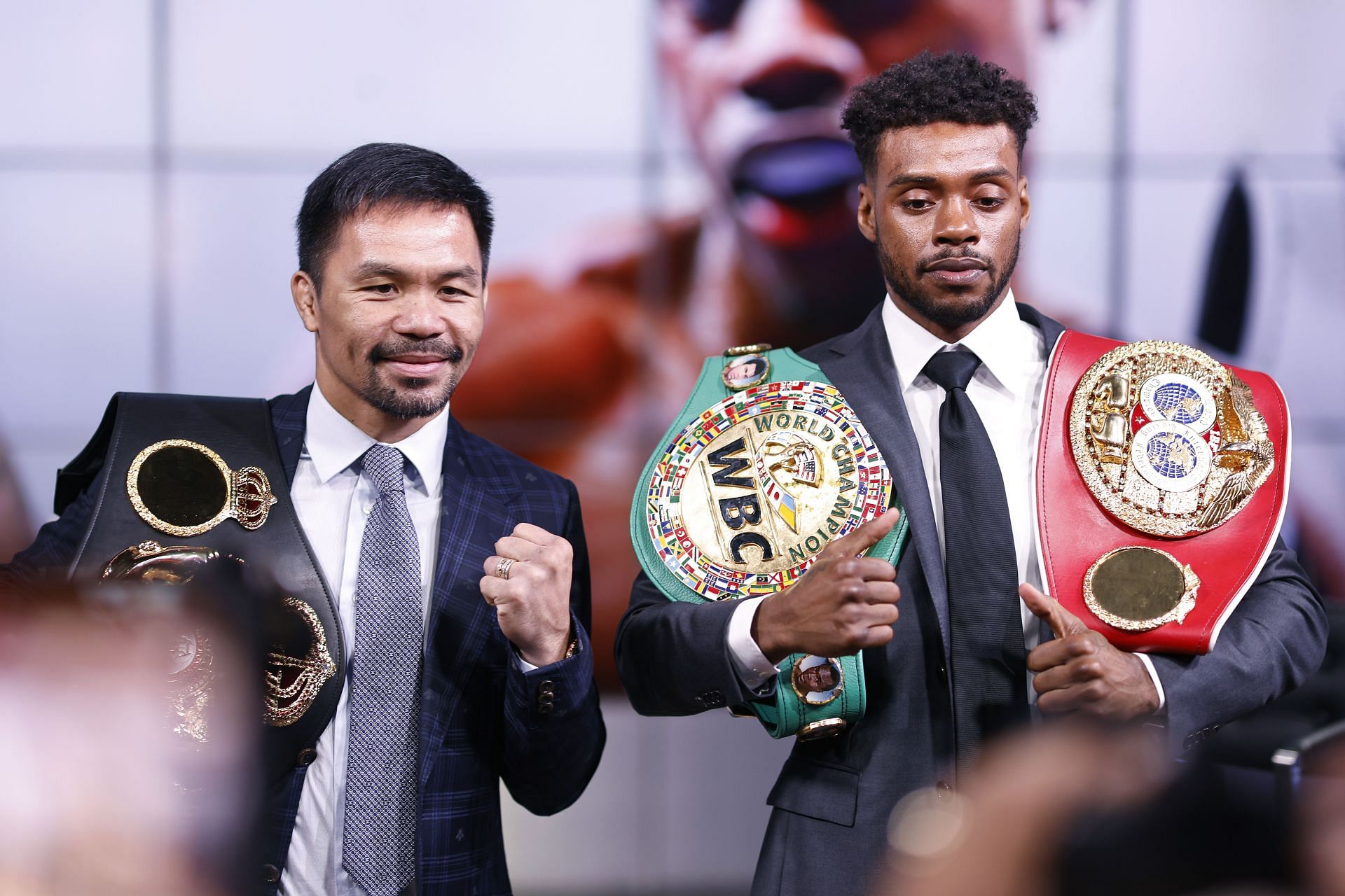 Errol Spence Jr. (R) has zero regrets about his missed fight with Manny Pacquiao (L)