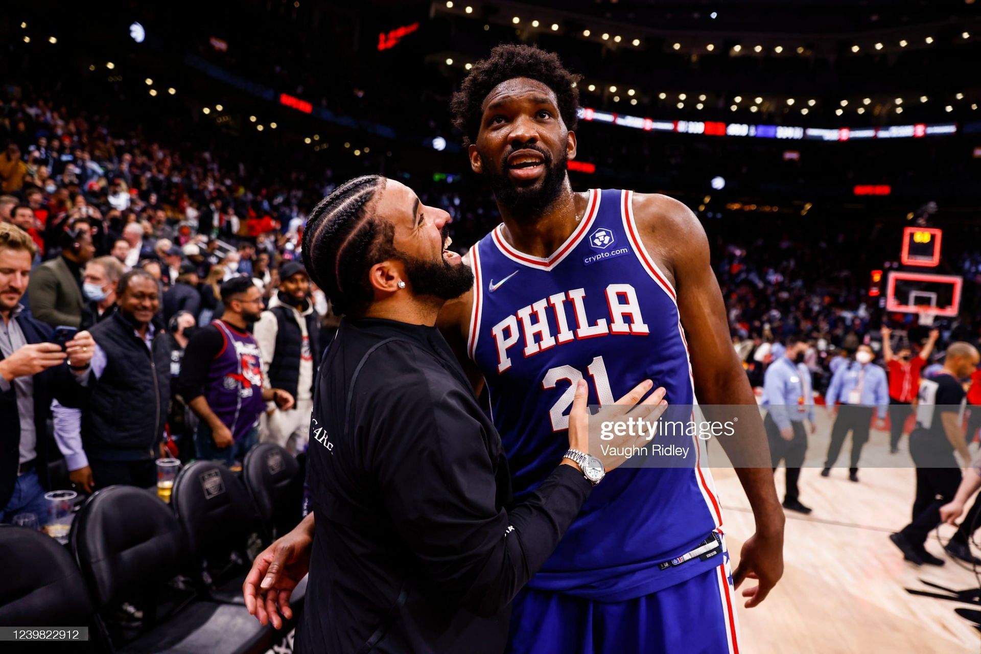 Rapper Drake and Philadelphia 76ers star Joel Embiid. [Source Getty Images]