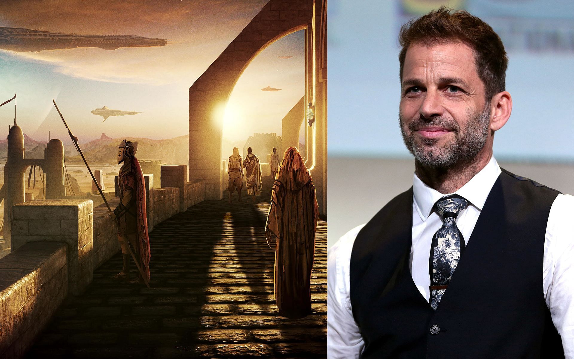 Zack Snyder shares first-look photos of his upcoming sci-fi movie Rebel Moon (Image via IMDb &amp; Getty Images.)