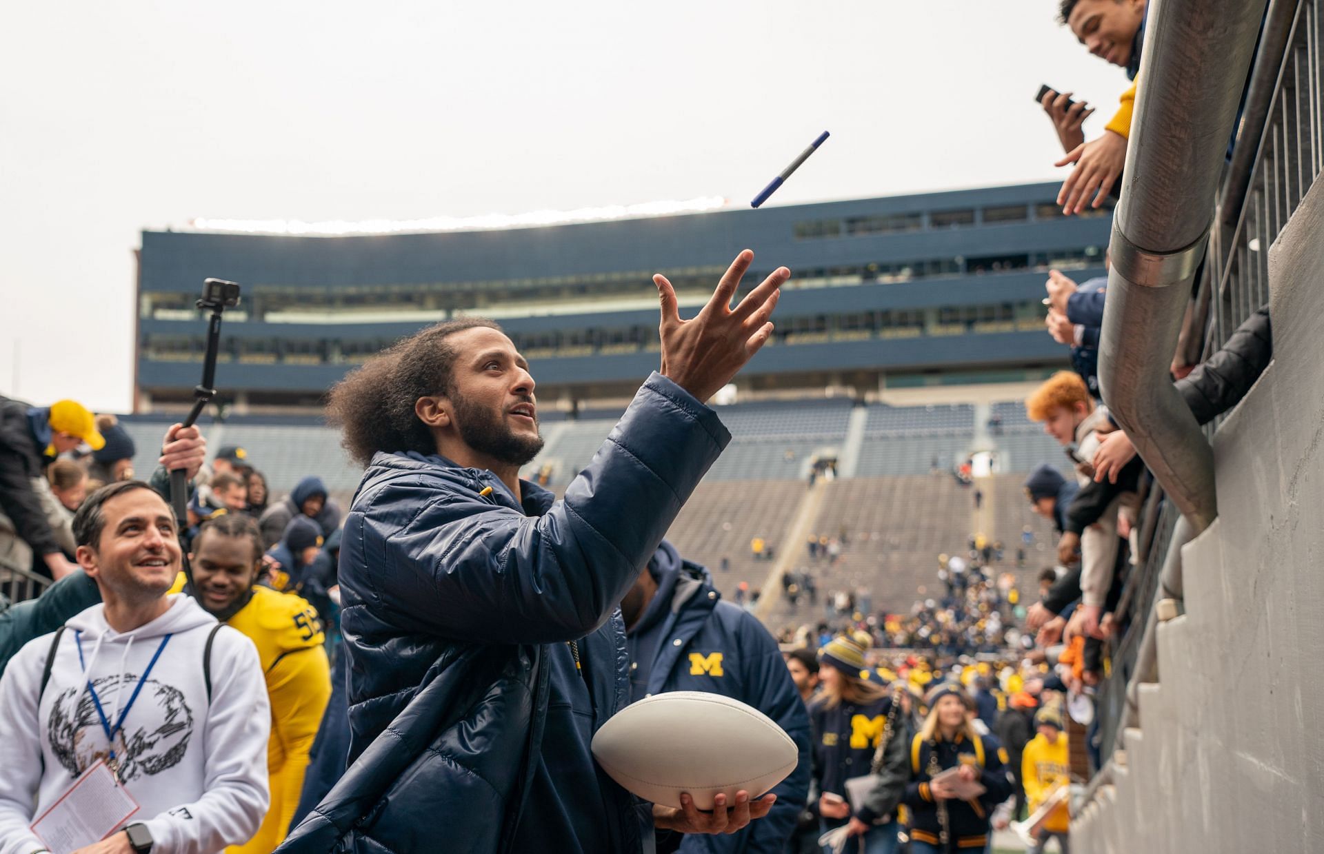 Former NFL quarterback Colin Kaepernick at Michigan Spring Game