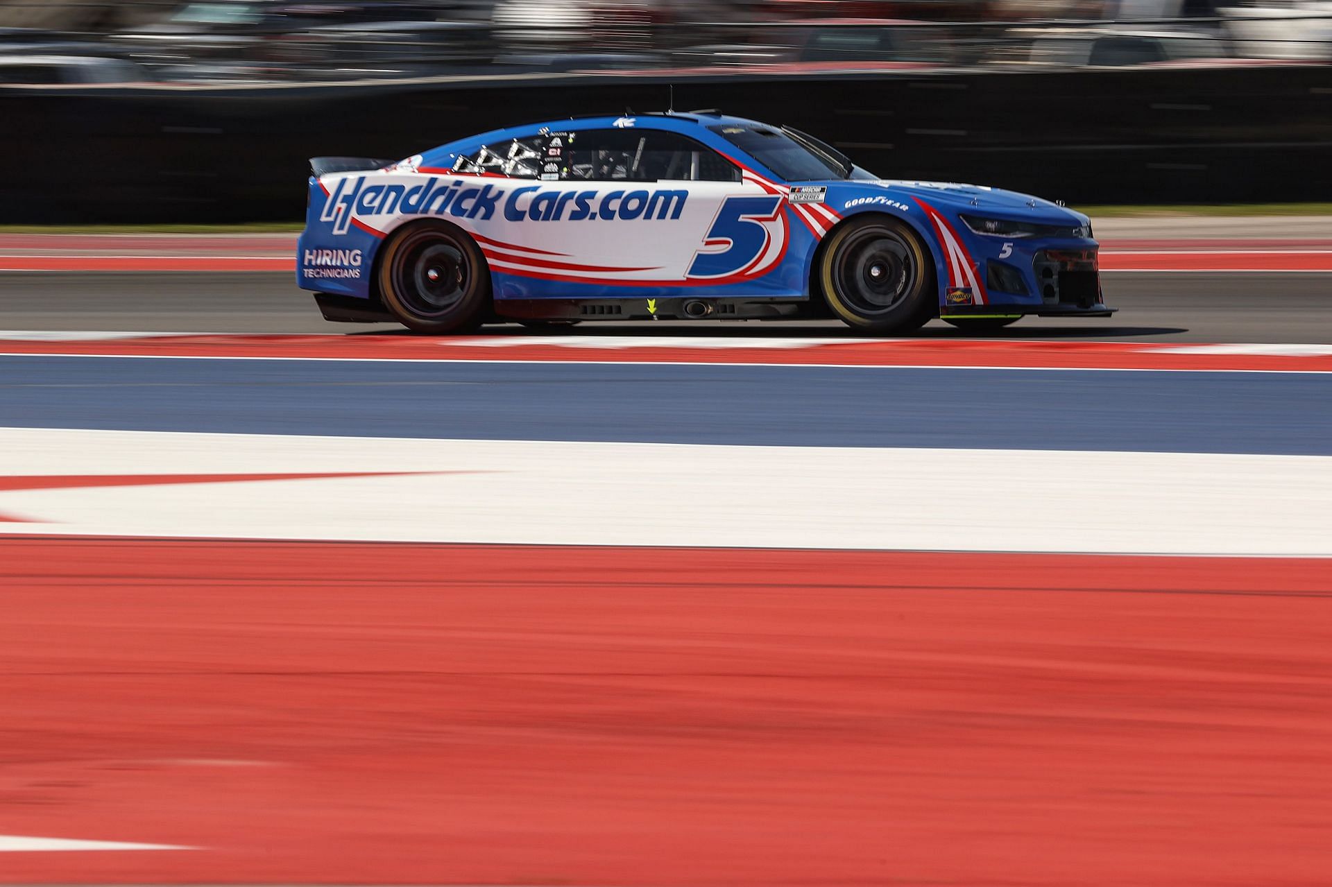 Kyle Larson drives during the NASCAR Cup Series Echopark Automotive Grand Prix at Circuit of The Americas.