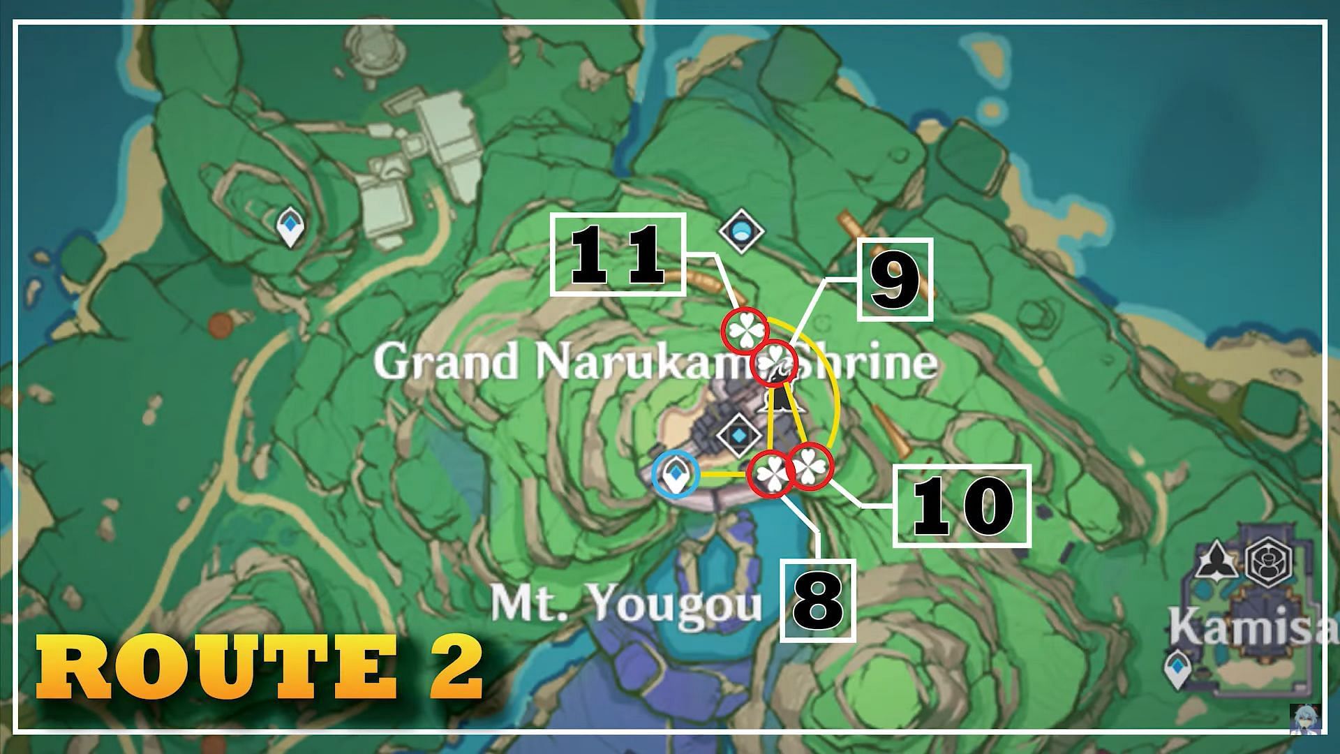 Farming Route 2 - Narukami Shrine (Image via HoYoverse)