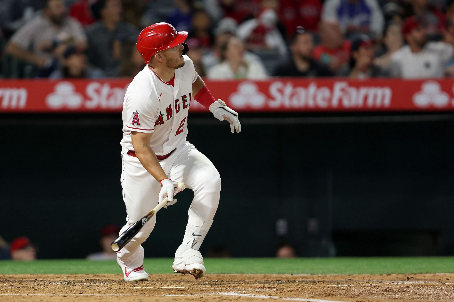 Mike Trout connects for an RBI double.