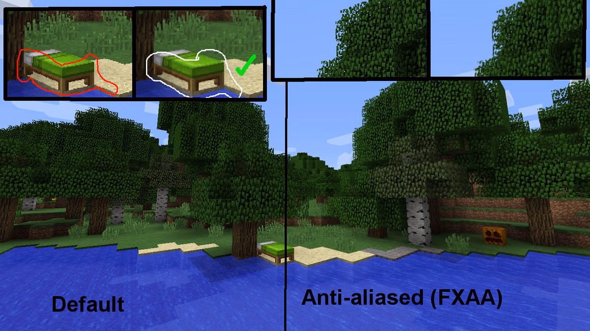 What antialiasing is and how to enable it in Minecraft