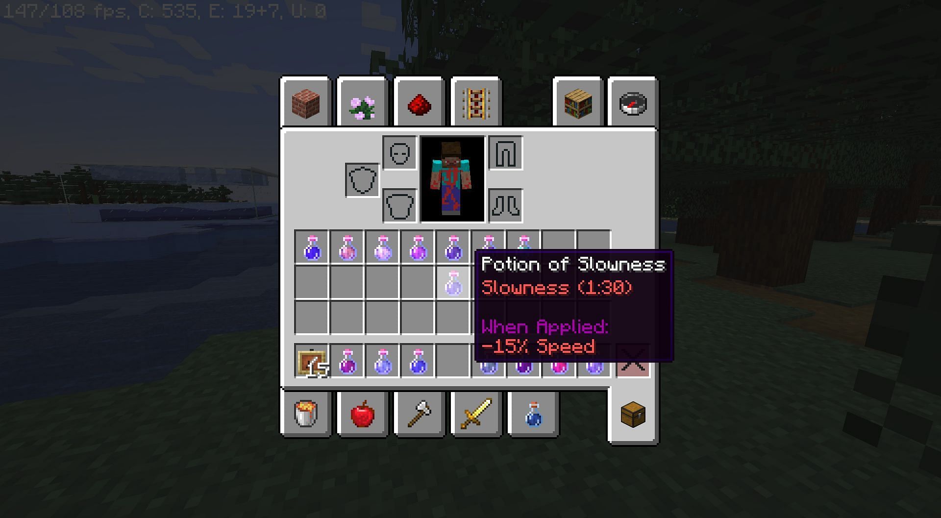 Slowness (Image via Minecraft)