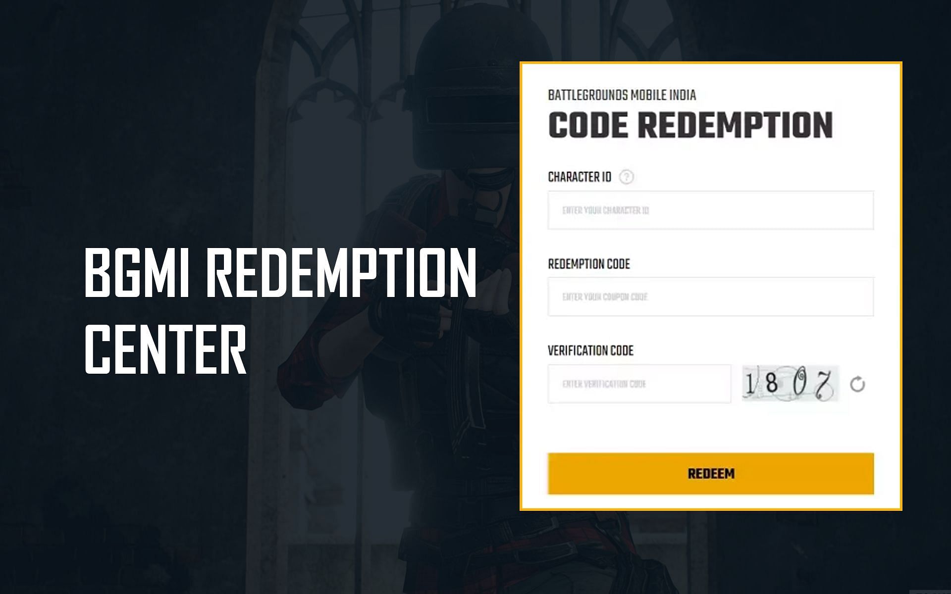 Using BGMI Redemption Center to redeem free rewards in the game (Image via Sportskeeda)