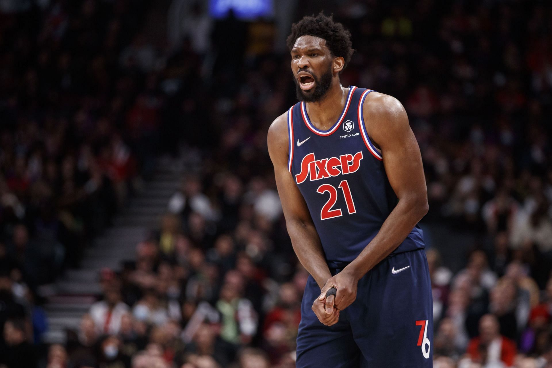 Joel Embiid scored 33 points with an injured thumb in Game 3.